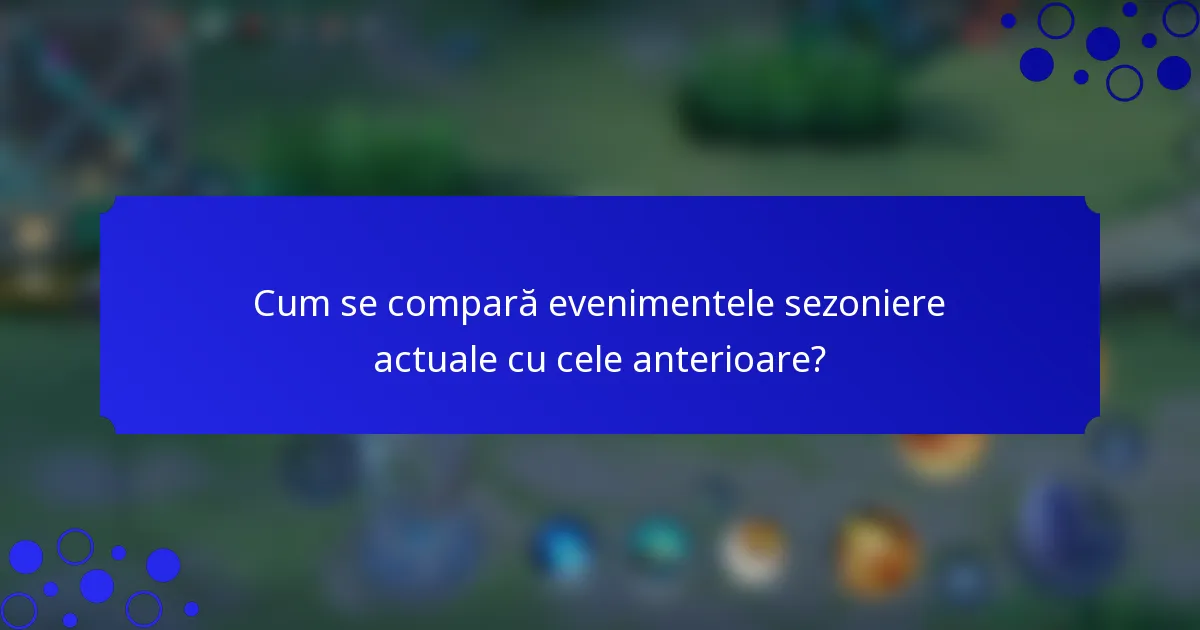 Cum se compară evenimentele sezoniere actuale cu cele anterioare?